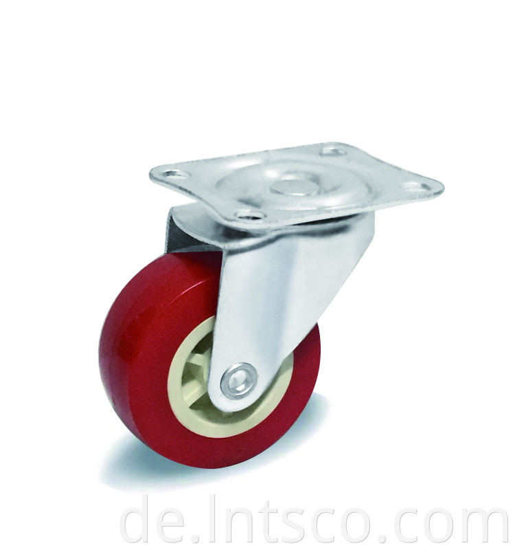 Light Duty Red PVC Swivel Casters